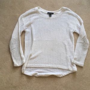 Long Sleeved White Knit Sweater
